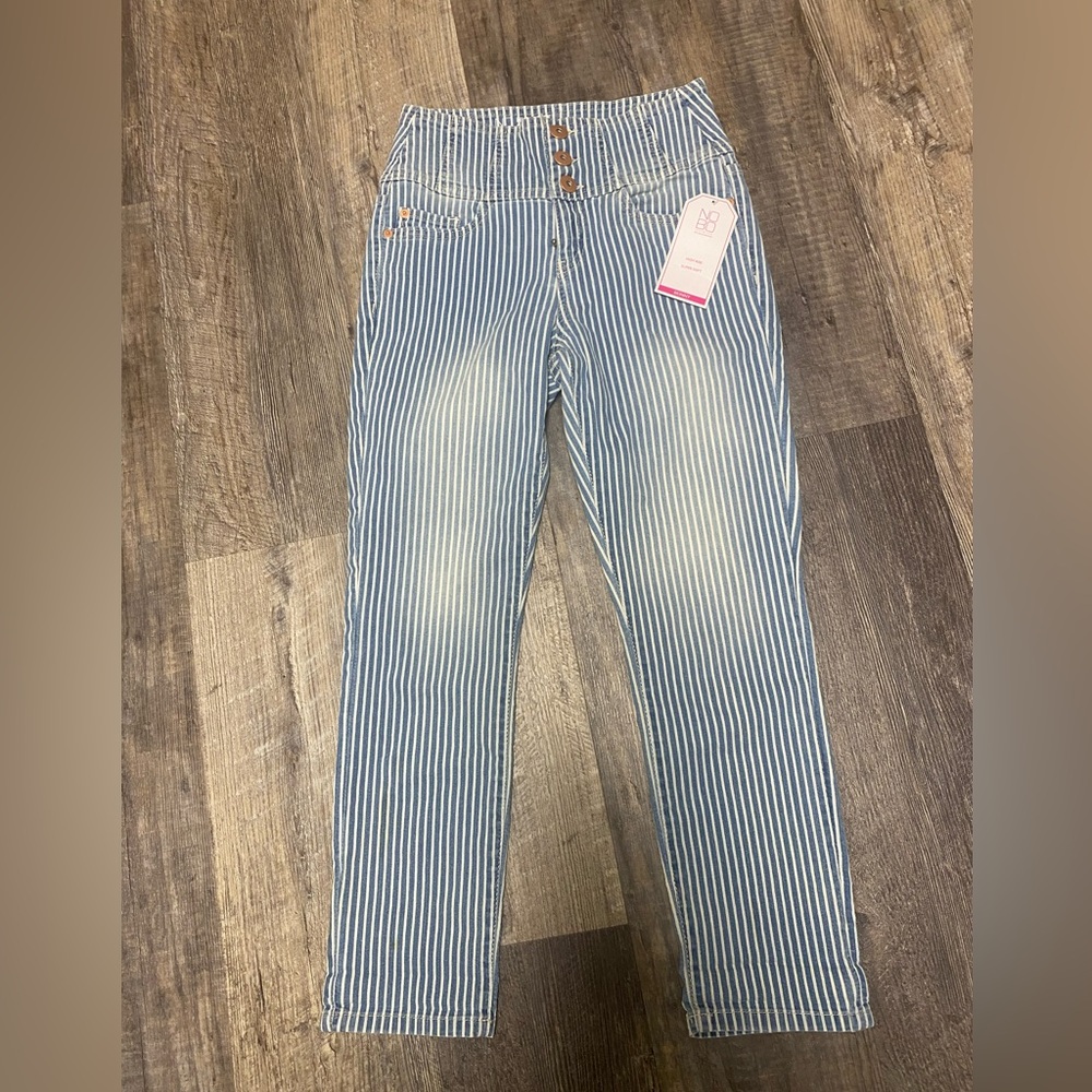 NOBO High Rise Blue Striped Jeans